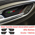 4pcs Carbon Fiber Car Door Inner Bowl Decoration Stickers Tr