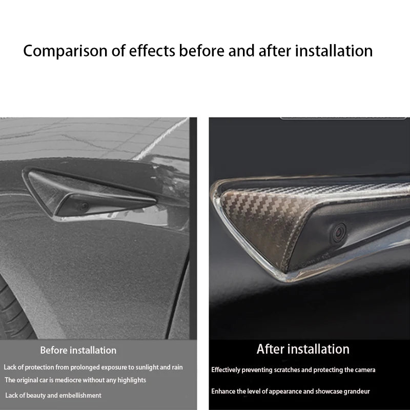 For Tesla Model 3/Y Side Camera Protection Cover Carbon Fibe