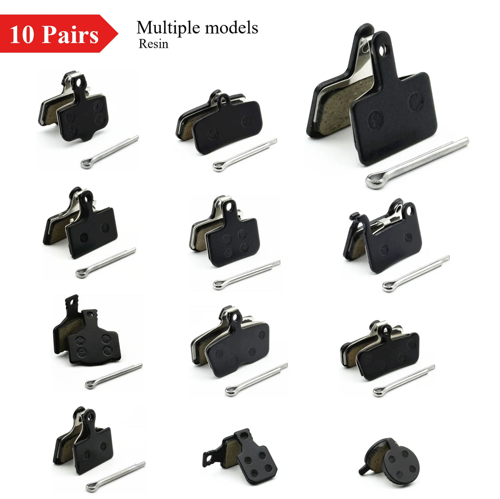 10 Pairs Multiple Models Bike Resin Disc Brake Pads MTB/Road