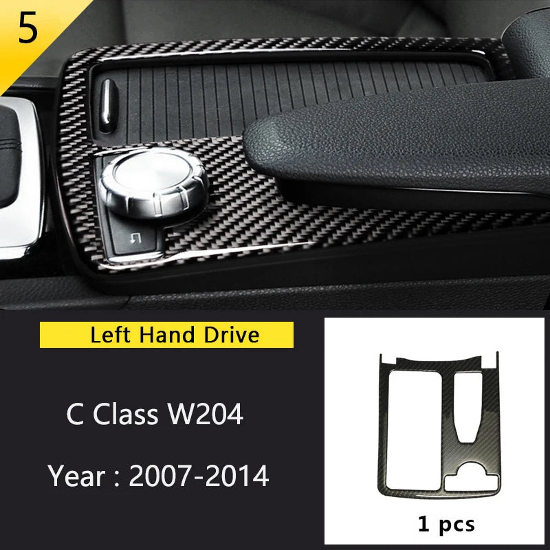 For Mercedes Benz C Class W204 C180 C200 C260 Car Carbon Fiber Window Door Panel Strip Cover Protective Trim Sticker Accessories