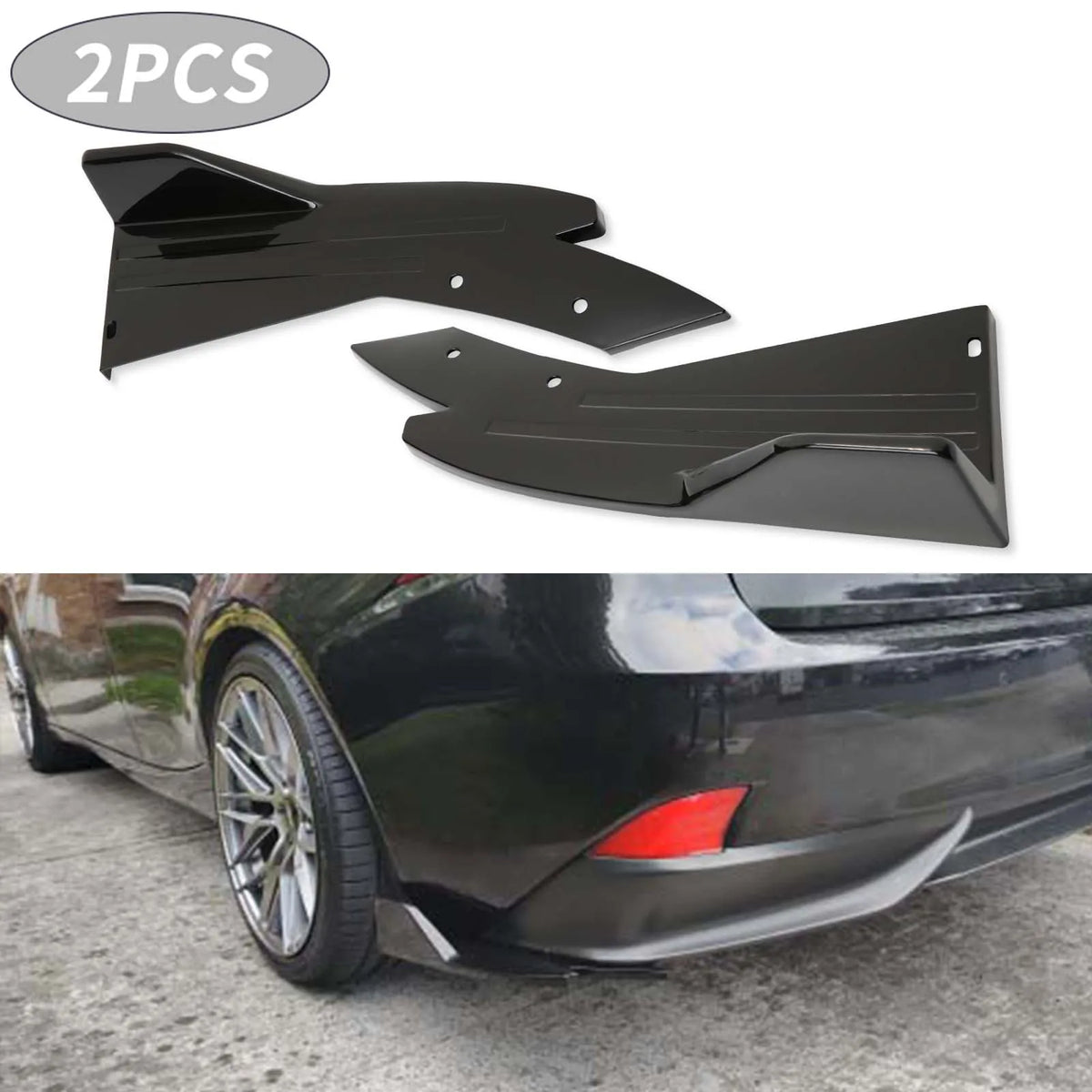 Universal Car Rear Bumper Spoiler Lip Carbon Fiber Wing Trim