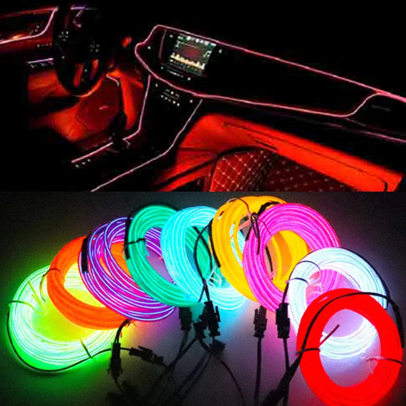1M/2M/3M/5M Car Interior Led Decorative Lamp EL Wiring Neon 