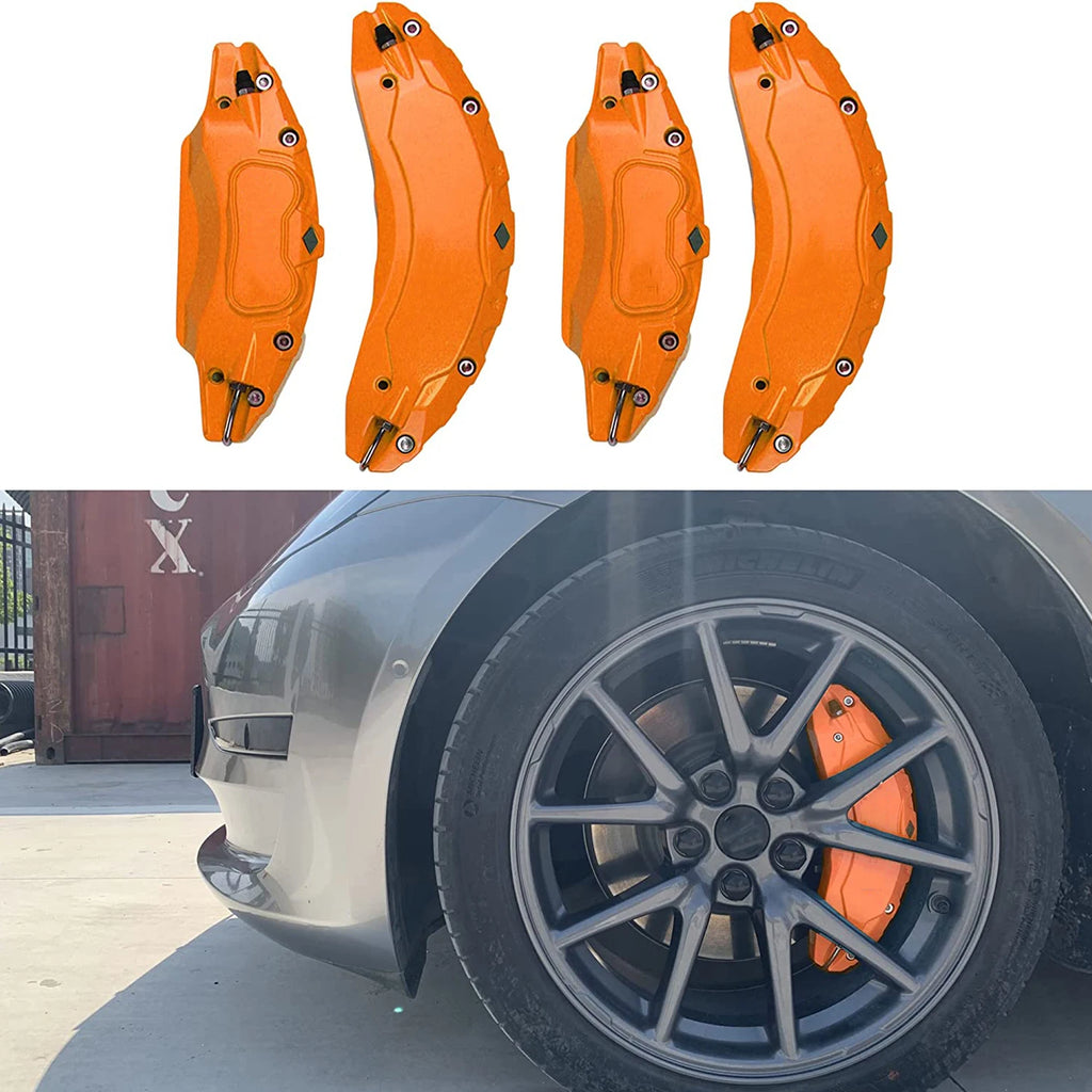 4pcs Brake Caliper Covers for Tesla Model 3 2017 2018 2019 2020 2021 2022 2023 Accessories With Stickers(Not Fit Model 3 2024)