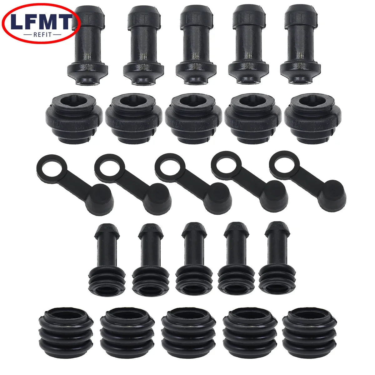 10/5 sets Motorcycle Scooter Brake Upper Lower Pump Caliper Shock Absorber Sleeve Dust Covers Disc Waterproof Rubber Caps parts