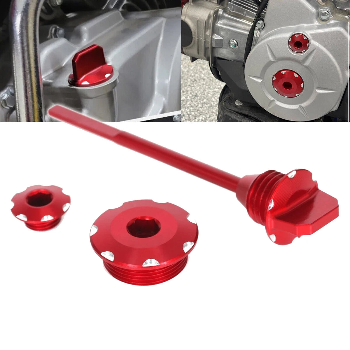 Engine Crankcase Plugs Oil Fluid Dipstick Cap For Honda CRF1