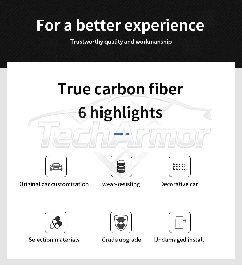 Car Center Console Gear Panel Carbon Fiber Sticker Protector
