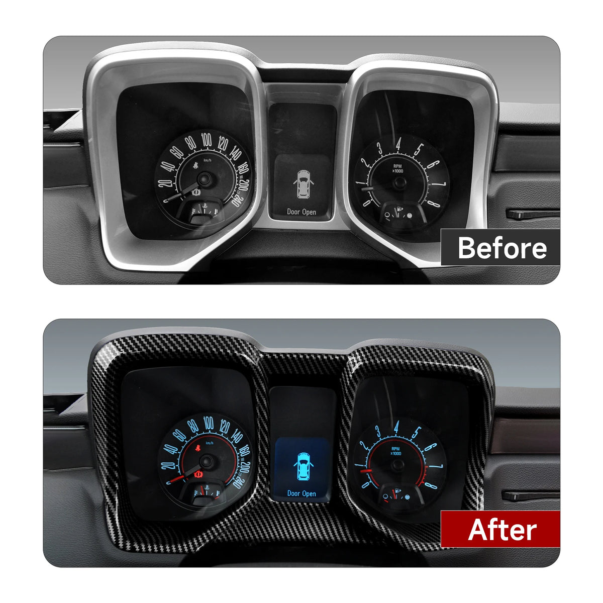 ABS Car Dashboard Display Screen Cover Carbon Fiber Interior