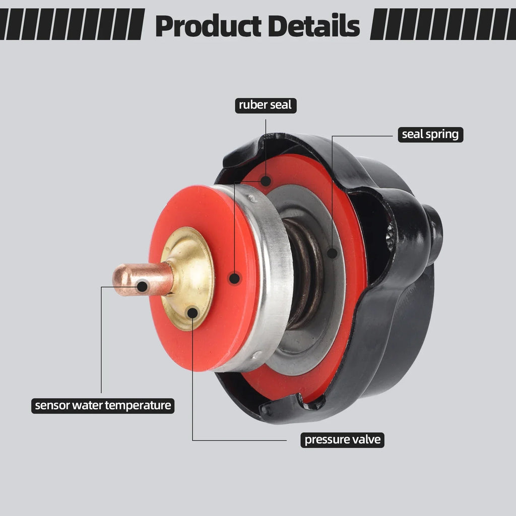 1.8 Bar High Pressure Radiator Cap 25.6Psi With Temperature 