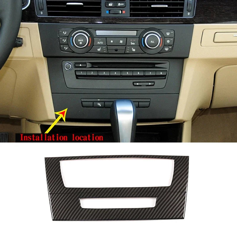 For BMW 3 Series E90 2005-2012 Car Carbon Fiber Interior Decoration Cover Stickers Dashboard Console Gear Shift Door Handle Trim