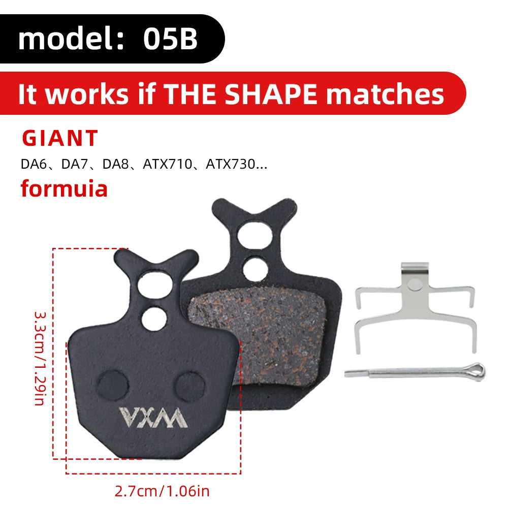VXM Bicycle Hydraulic Disc Brake Pads MTB Bike Semi-Metal Road Cycling Wear Resistant Quiet Durable Brake Pad Part Accessories
