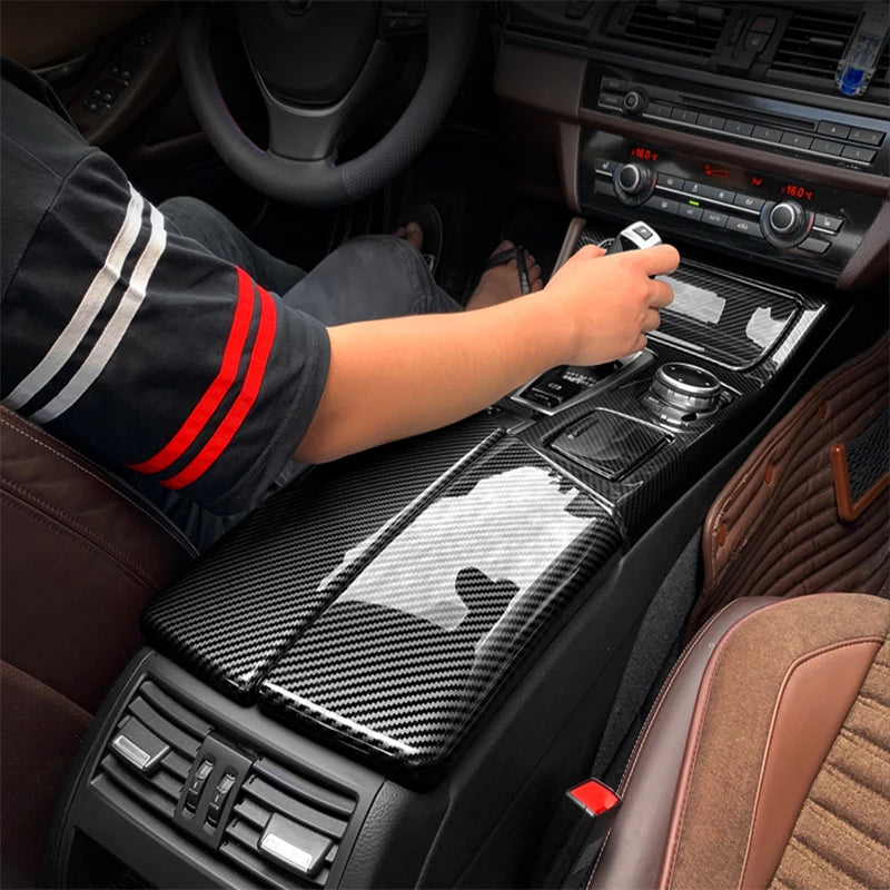 LHD For BMW 5 Series F10 F11 Carbon Fiber Car Central Armres