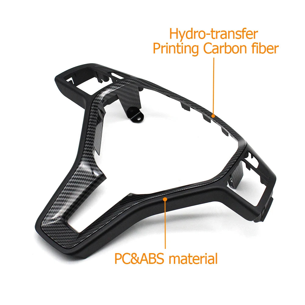 Interior Car Steering Wheel Carbon Fiber Cover Panel Trim Fo