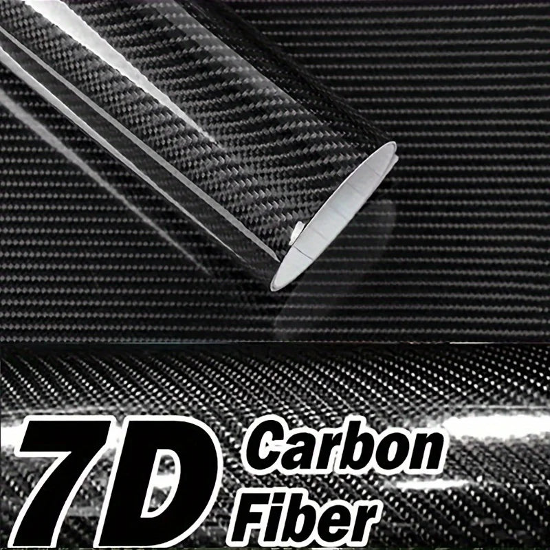 7D Carbon Fiber Car Film Interior Moulding Stickers PU Leath