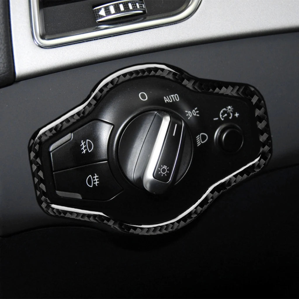 Carbon Fiber Interior Car Headlight Switch Button Frame Stic