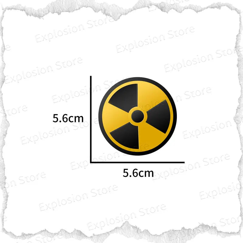 4Pcs 56mm Nuclear Radiation Warning Logo Car Tyre Wheel Cent