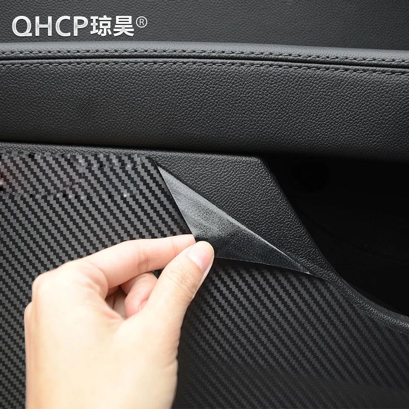 QHCP Car Door Anti kick Sticker Pad Carbon Fiber Anti-dirty 