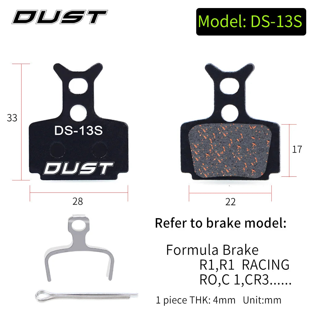 DUST 1Pair Semi-Metal Bicycle Hydraulic Disc Brake Pad MTB Mountain Bike Parts for SHIMANO XT XTR M315 SRAM Avid BB5 BB7 E1 E3