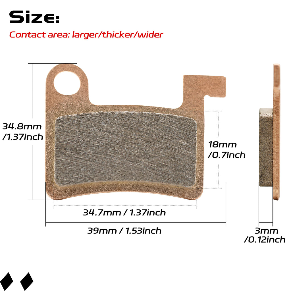 DYISLAND 2-Pairs MT600 Sintered Metal Or Resin E-Bike Disc B