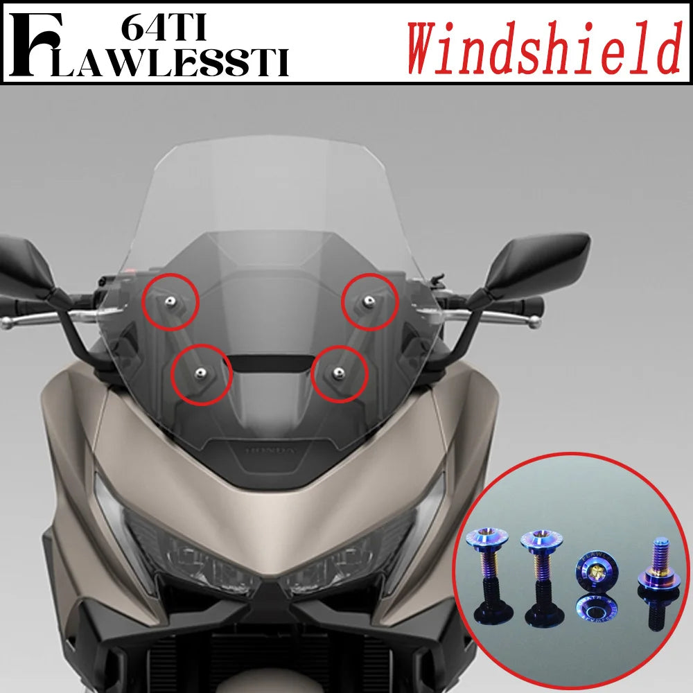 FLAWLESSTI Gr5 Titanium Bolt Windshield Mirror Bar End Front