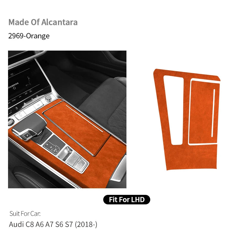 For Audi C8 A6 A7 S6 S7 (2019-2025) Center Console Panel Trim Frame Sticker Made of Alcantara Car Interior Tuning Accessories