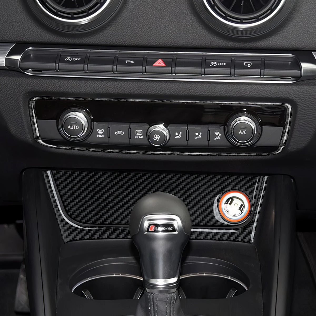 For Audi A3 S3 RS3 8V (2013-2020) Carbon Fiber Interior Stic