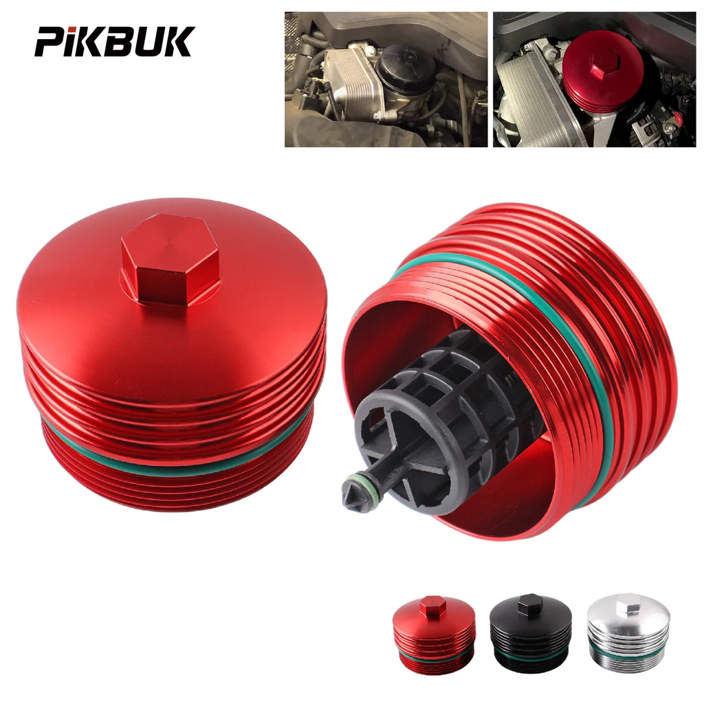 PIKBUK Aluminum BILLET OIL FILTER HOUSING FOR N20 N26 N52 N5