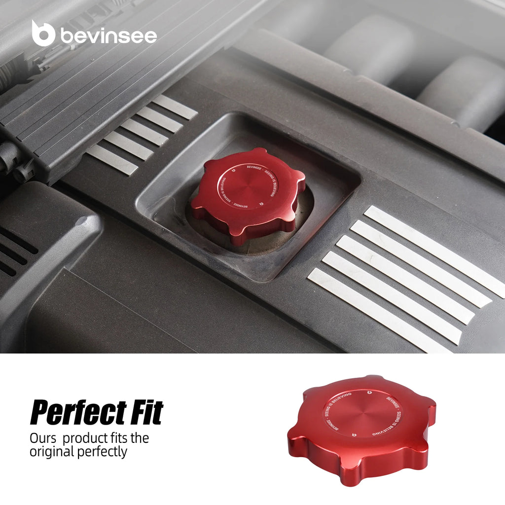 BEVINSEE M Style Engine Oil Filler Neck Sealing Cap for BMW 