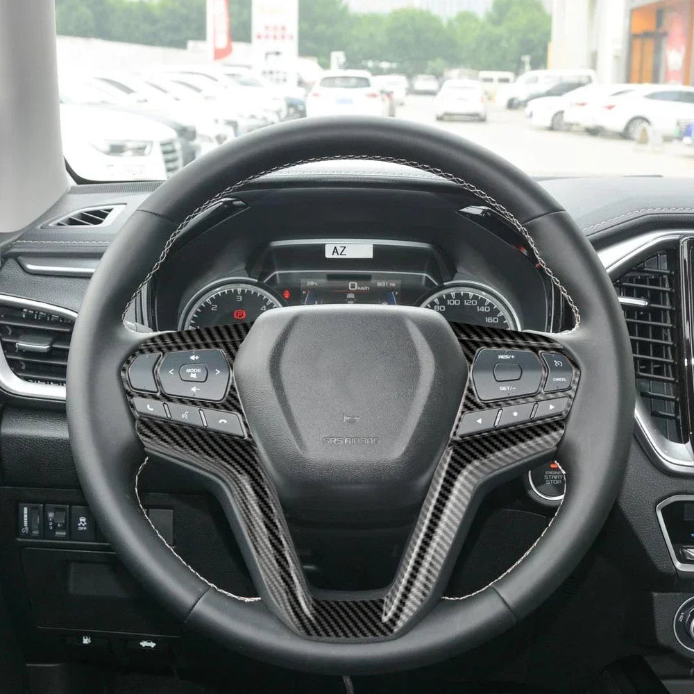 Carbon Fiber Steering Wheel Panel Cover Trim for Isuzu D-Max