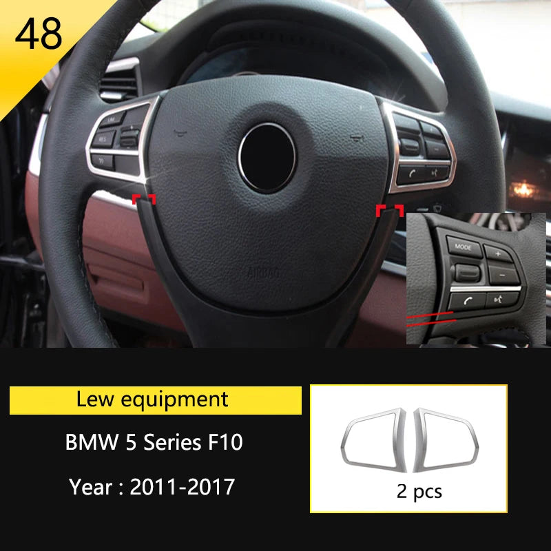 For BMW 5 Series F10 F18 Car Styling Interior Buttons Panel Frame Decoration Cover Trim Car Sticker Stainless Steel Accessories