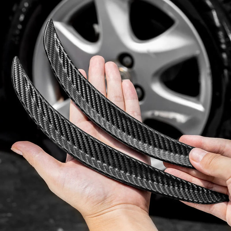 2Pcs Carbon Fiber Rubber Wheel Eyebrow Protector Universal C