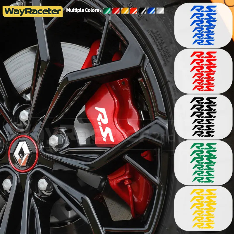 6 Pcs Car Brake Caliper Sticker Hi Temp Waterproof Reflectiv