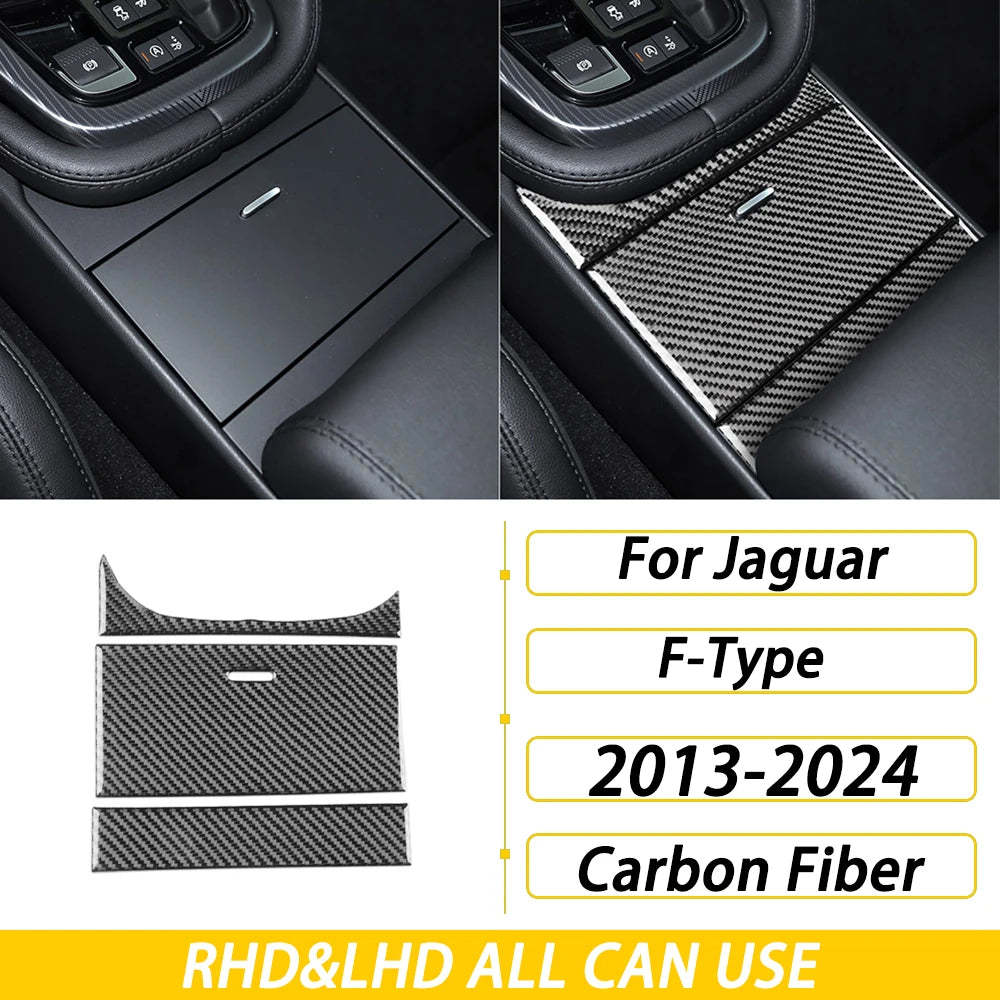 For Jaguar F-TYPE 2013-2024 Carbon Fiber Center Console Gear Shift Dashboard Air Vent Panel Trim Set Car Accessories Sticker