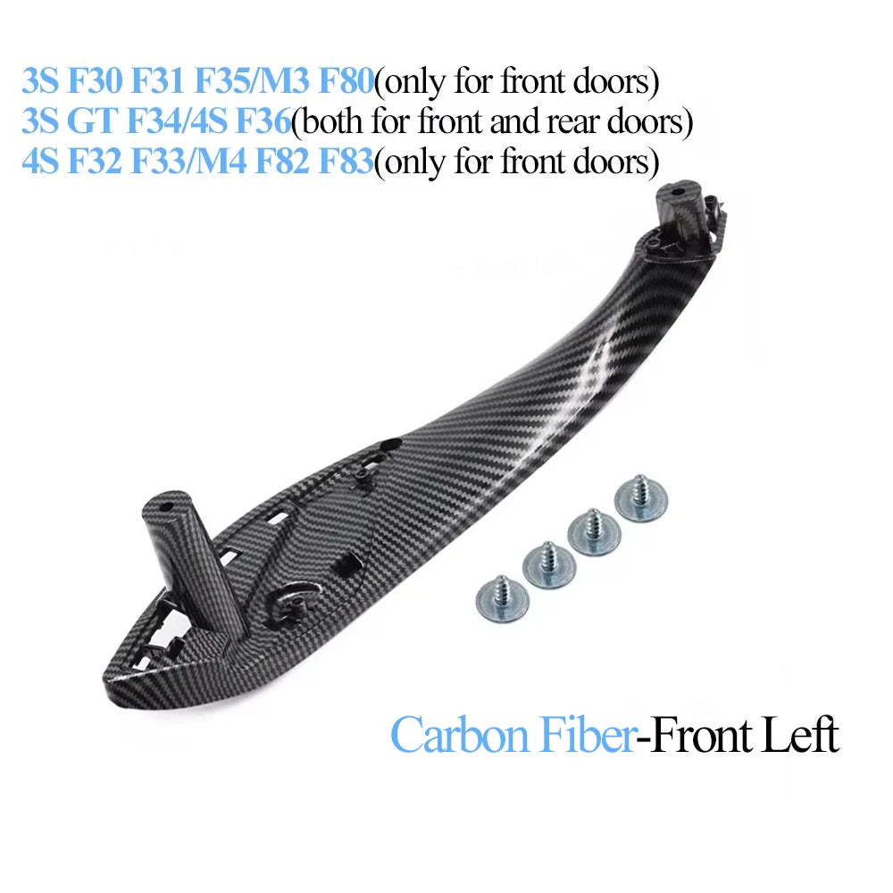 Carbon Fiber Interior Car Asseccories Door Pull Handle with Handle Outer Cover Trim For BMW 3 4 Series F30 F80 F31 F32 F33 F34