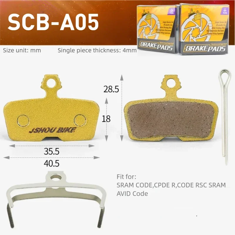 JSHOUBIKE Hydraulic Brake Pads Semi-metal/All-metal Copper/S