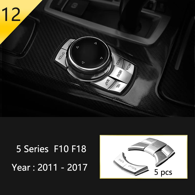 For BMW 5 Series F10 F11 F18 Accessories Stainless Steel Modified Interior Car Central Air Outlet Set Trim Sticker Frame Styling