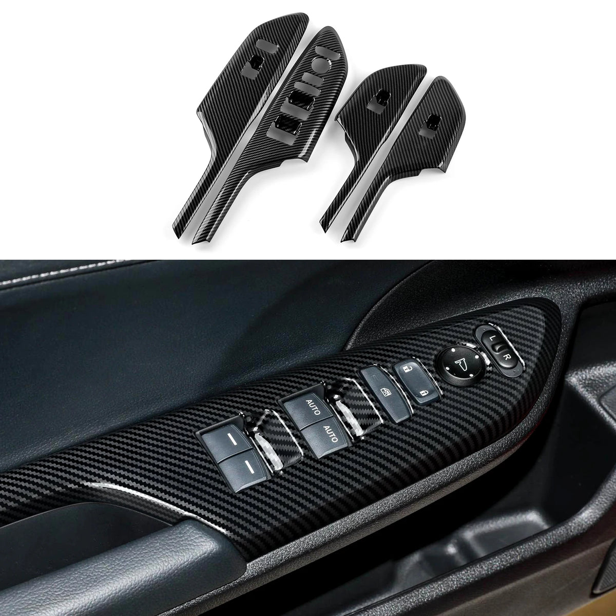 For Honda Civic 10th Gen (2016 -2021) Interior Accessories Car Center Console Gear Shift Panel Carbon Fiber ABS Trim Sticker