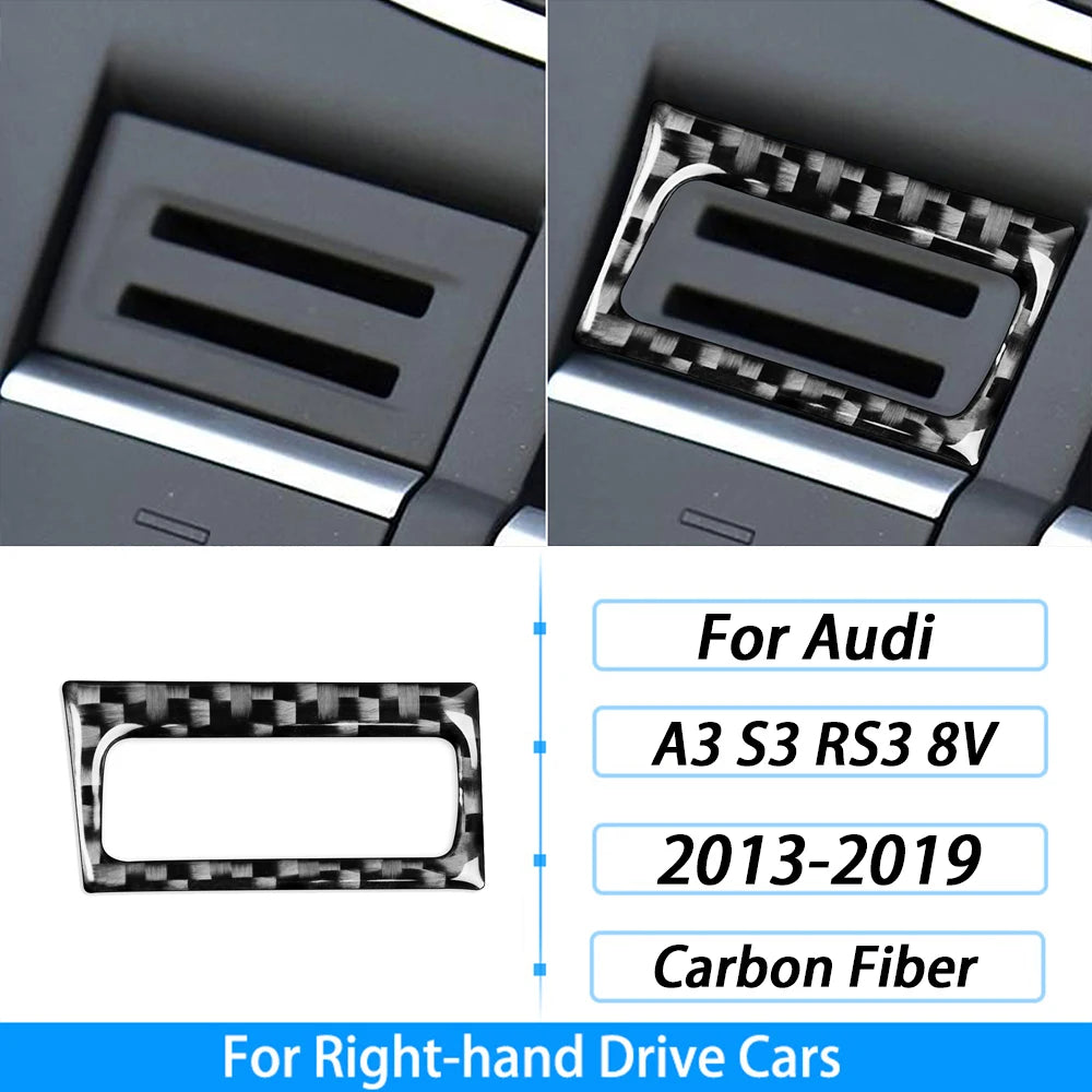 For Audi A3 S3 RS3 8V 2013-2019 Accessories Carbon Fiber Center Console Dashboard Air Vent Panel Trim Set Car Interior Sticker
