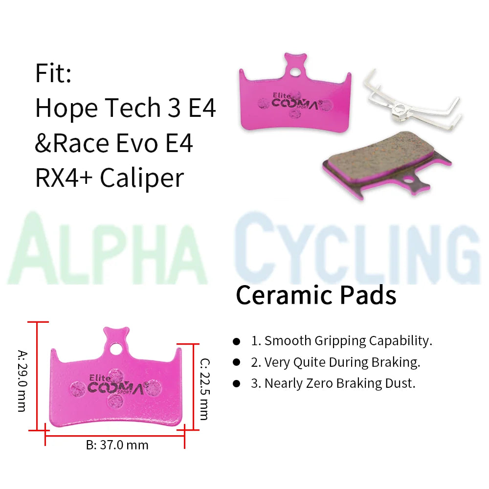 4 Pairs Ceramic Bicycle Disc Brake Pads for Hope Tech 3 E4 R