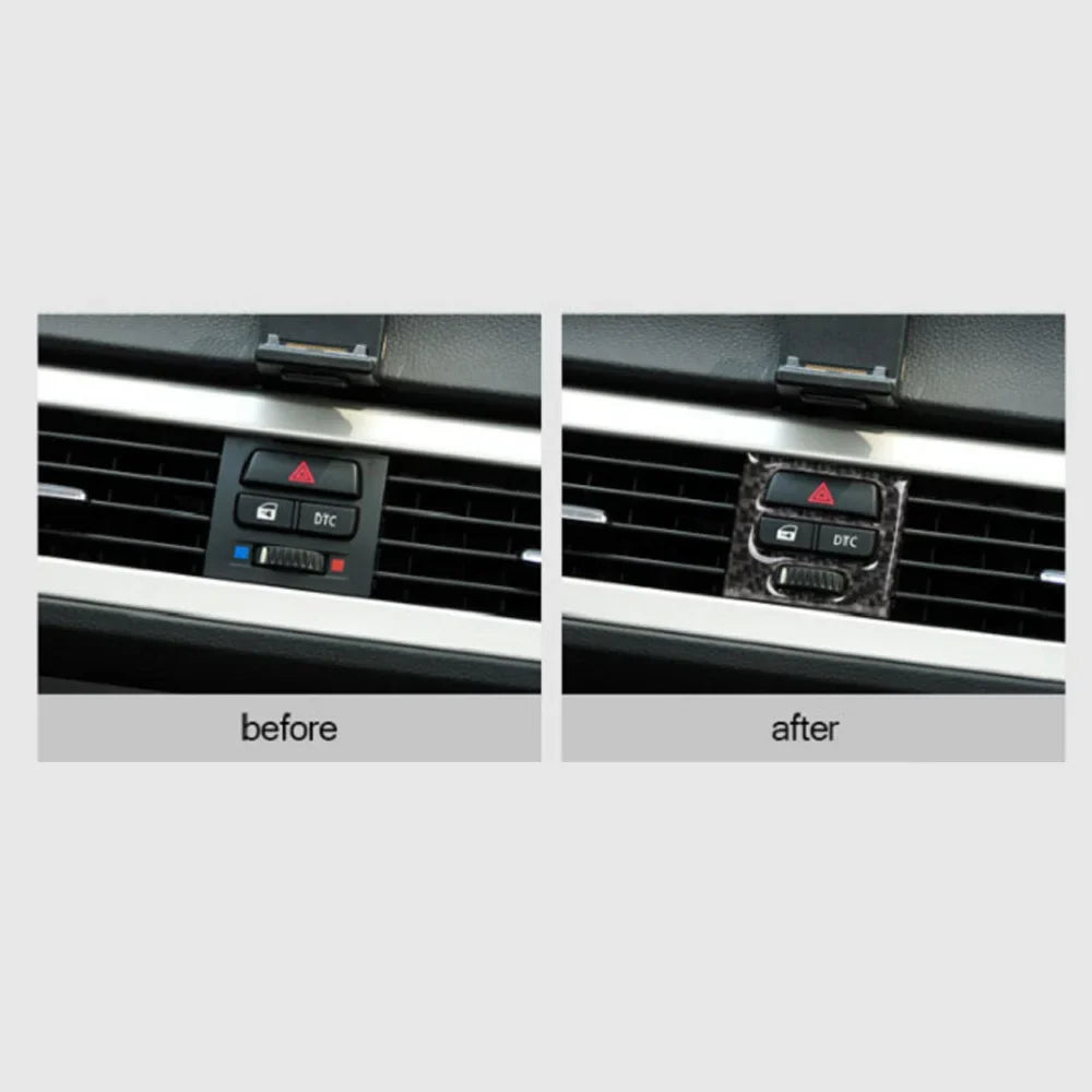 For BMW E90 E92 E93 Interior Accessory 5pcs Car Auto Carbon 