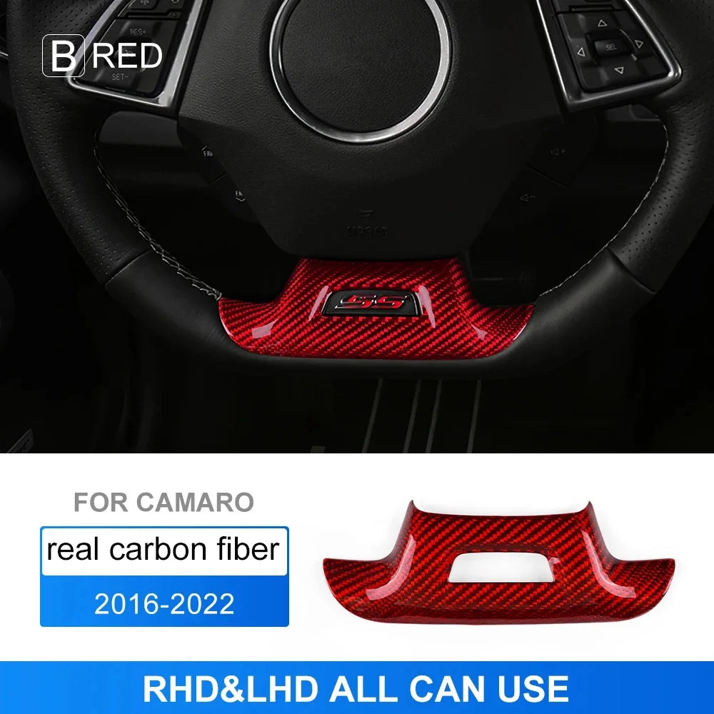 Real Carbon Fiber for Chevrolet Camaro 2016 2017 2018 2019 2020 2021 2022 2023 Car Interior Trim Red Black Accessories Sticker