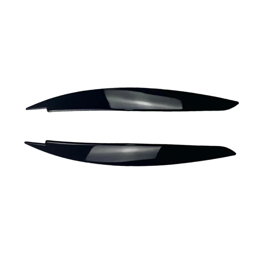 2pcs Car Headlight Eye Lid Covers Black Trim ABS Carbon Fibe