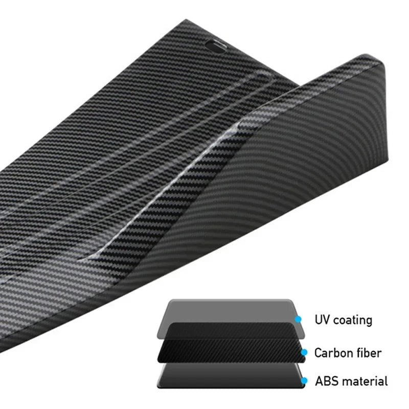 Pair Universal Car Rear Bumper Spoiler Lip Carbon Fiber Wing