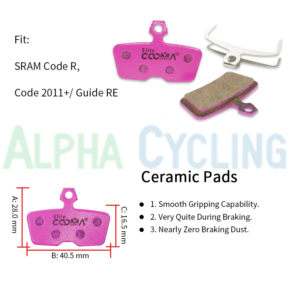 4 Pairs Ceramic Disc Brake Pads for AVID Code R SRAM Motive 