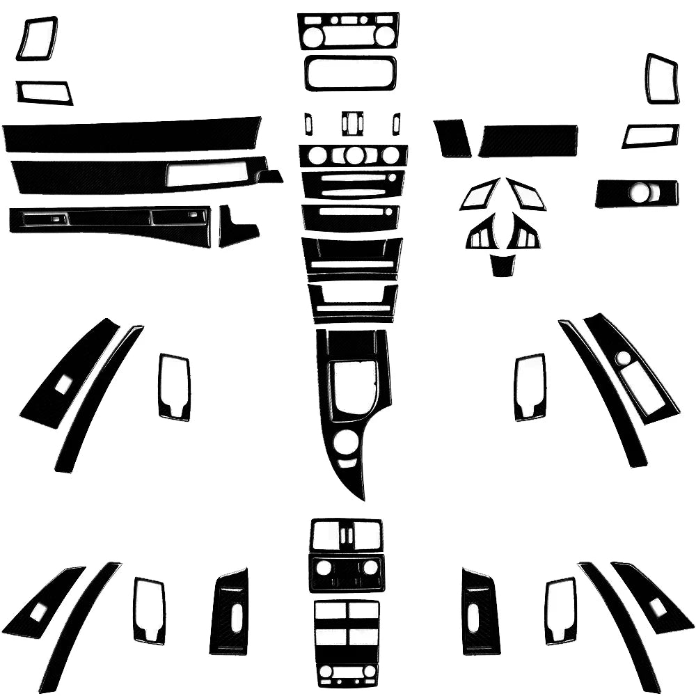 For BMW 5 Series E60 2004-2007 Piano Black Gear Shift Steering Wheel Air Outlet Panel Set Trim Car Interior Accessories Sticker