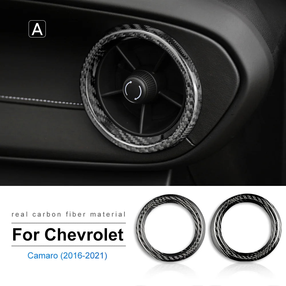Real Carbon Fiber for Chevrolet Camaro 2016 2017 2018 2019 2020 2021 2022 2023 Car Interior Trim Red Black Accessories Sticker