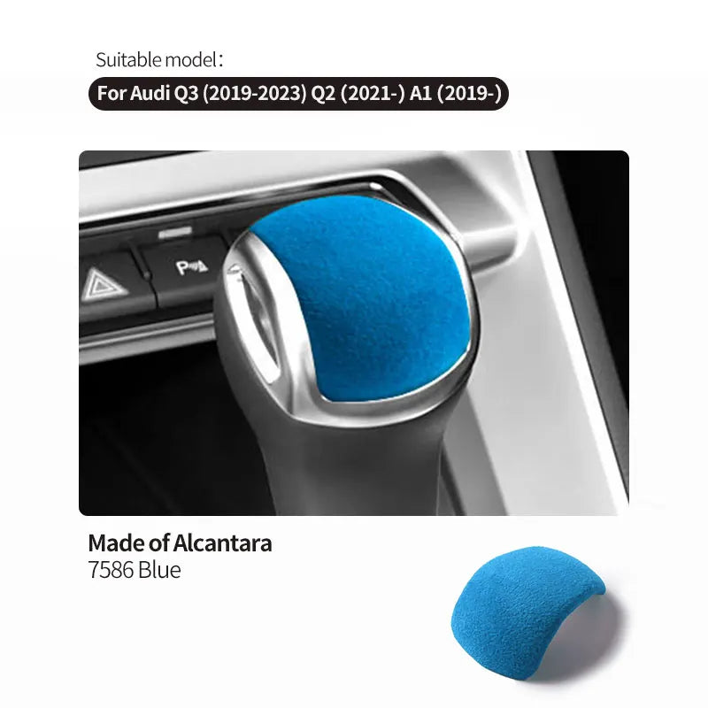 For Audi Q3 Q2 A1 Sport Gear Shift Knob Boot Decorative Trim Sticker Car Premium Interior Tuning Accessories Made of Alcantara