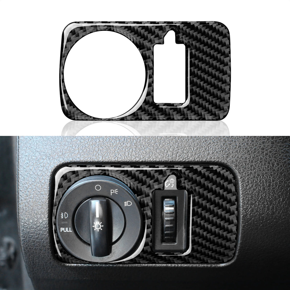 For Ford Mustang GT Shelby (2005-2009) Steering Wheel Panel Carbon Fiber Trim Sticker Car Center Console Gear Shift Cover Set