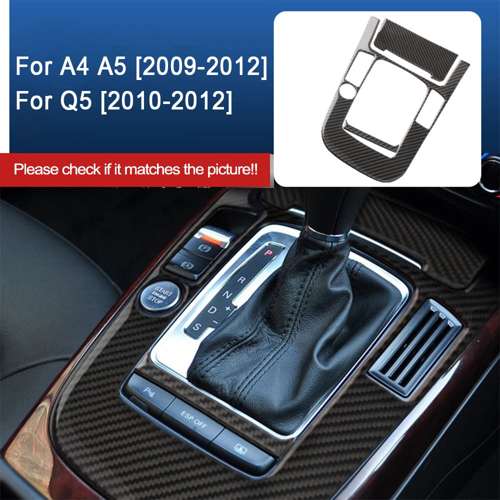 For Audi A4 B8 A5 Q5 2009-2018 Interior Accessories Carbon Fiber Car Console Gear Shift Panel Decoration Cover Trim Sticker