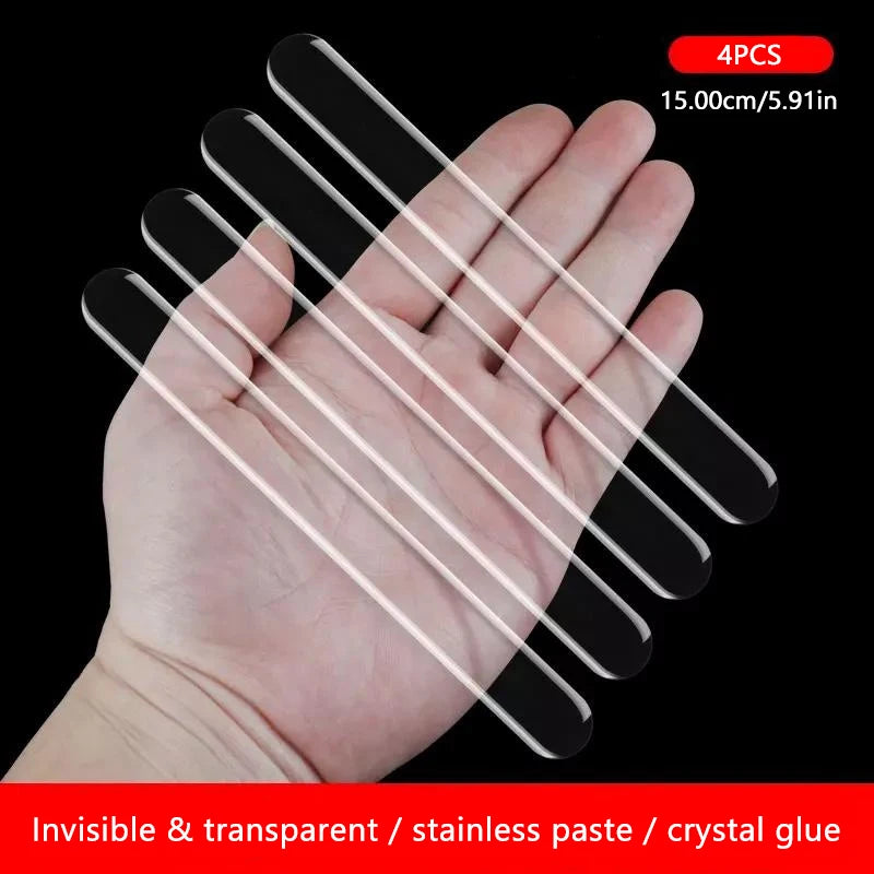 SEAMETAL 4PCS Extended Car Door Bumper Strip Transparent Body Protector Anti-scratch Protective Strip Body Decoration Strips