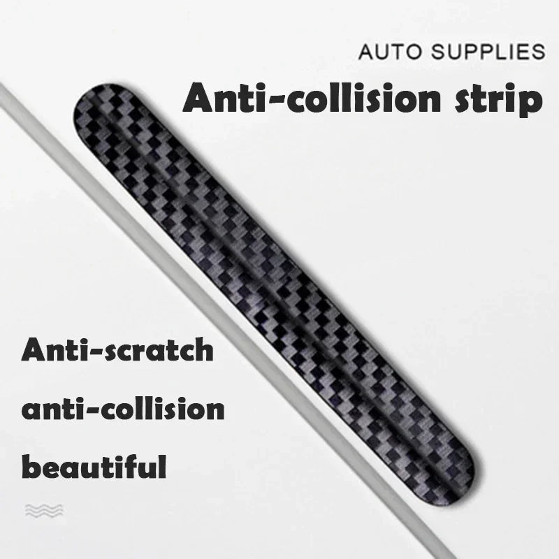 4pcs Universal Car Door Strips Anti Scratch Sticker Carbon F